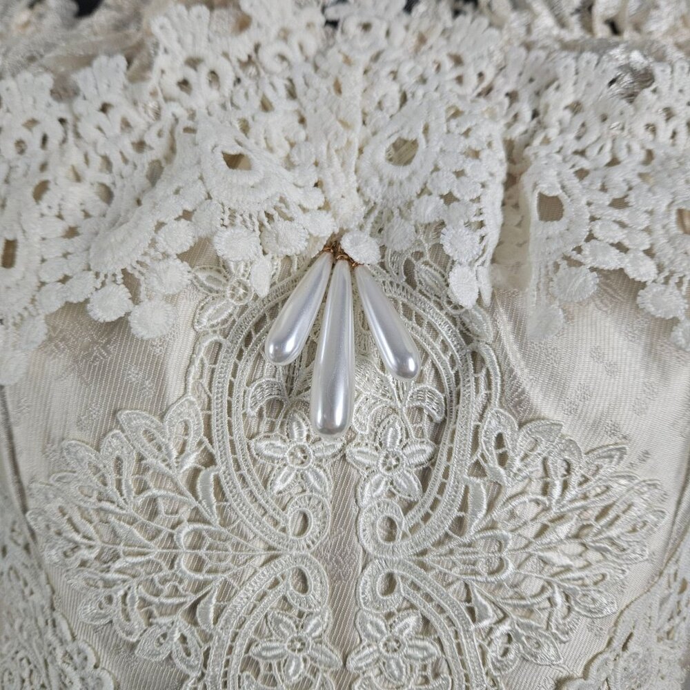 Lacemade Womens Elegant Large Corset Dress Stunning Lace Pearl Embellishments - Picture 8 of 16